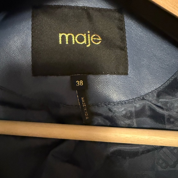 Maje Women's Blum Leather Biker Jacket size 2 - Picture 7 of 8